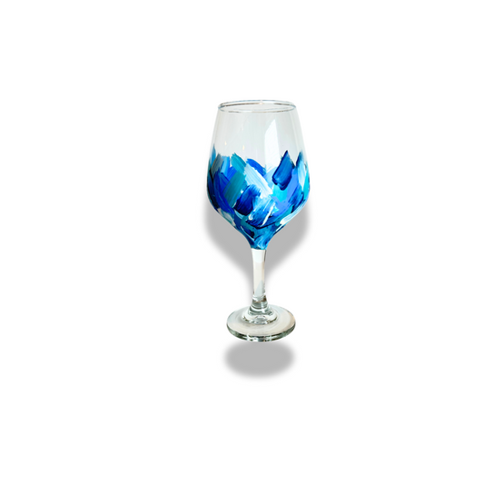 Bleu Stemmed Wine Glass