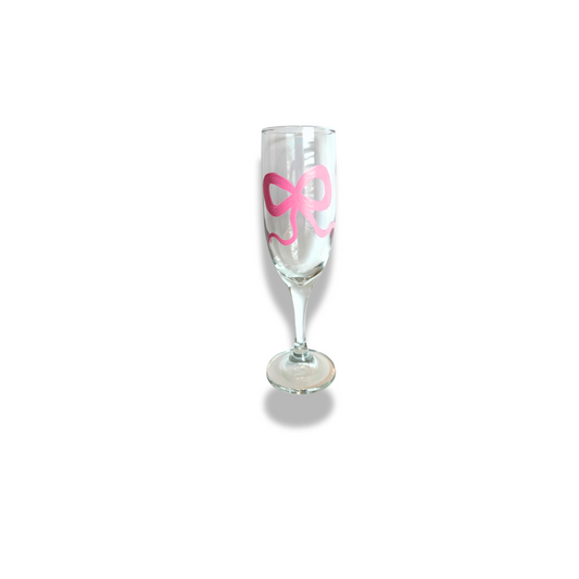 Pink Bowtiful Champagne Glass